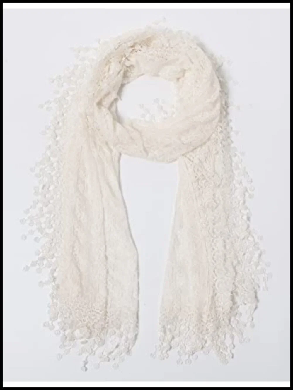 Lightweight Leaf Lace Fringe Scarf Bridal Shawl for Women